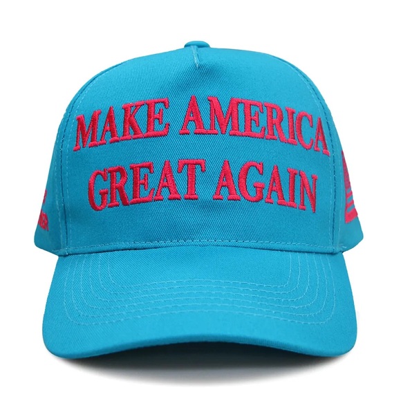Trump..OFFICIAL..MAGA Hat..NEVER SURRENDER..American..Teal/Pink..NEW DESIGN - Picture 3 of 7